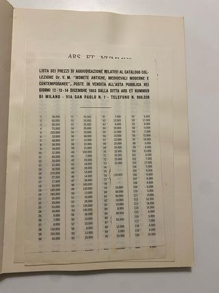 Catalogo Monete Antiche-Moderne 1963