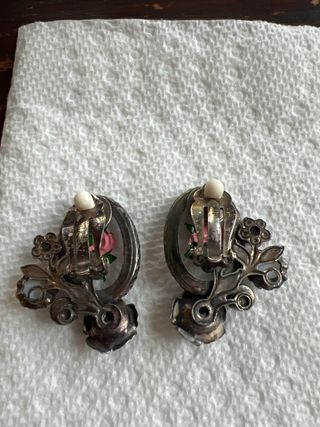 Pendientes originales rosas y plateados