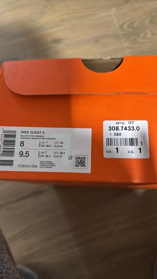 Zapatillas Nike Quest 6 Negras Naranja