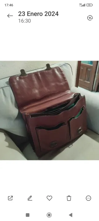 Pielnoble Maletin Blando  De Cuero Antiguo.