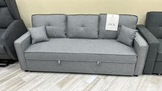 Sofá Cama Gris Tela 204cm