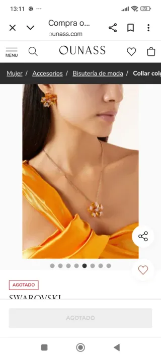 Conjunto Swarovski Flor Colgante y Pendientes