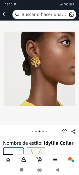 Conjunto Swarovski Flor Colgante y Pendientes