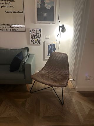 Sedia rattan soggiorno/camera metallo