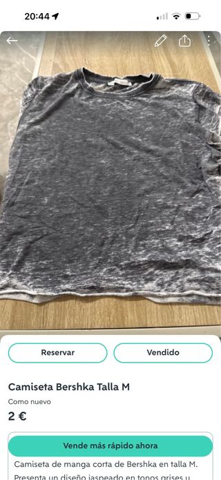 Camiseta Bershka gris jaspeada Talla M