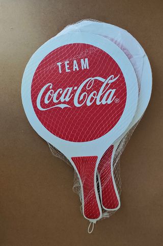 PALAS RAQUETAS MADERA PELOTA COCA-COLA A ESTRENAR