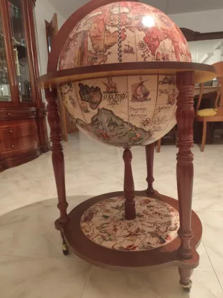 Mueble Bar Globo Terráqueo Vintage