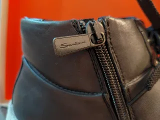 Santoni Sneakers Alte Pelle Nere/Grigie Tg 42