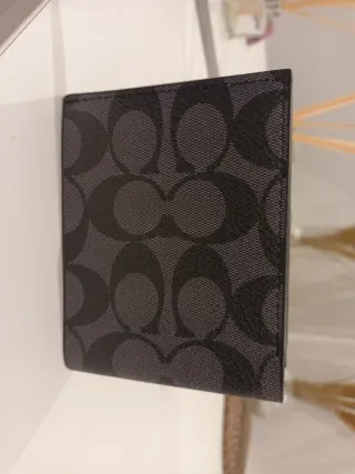 Cartera Coach Negra y Gris Monograma