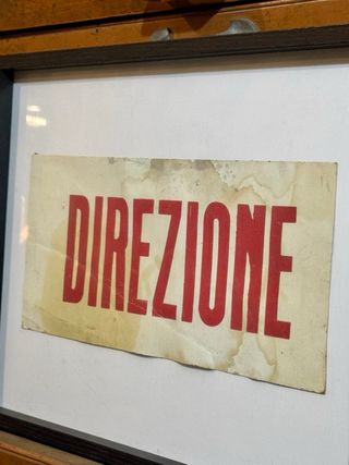 Cartello DIREZIONE d’epoca – Cartoncino vintage anni ’50/’60