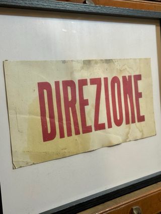 Cartello DIREZIONE d’epoca – Cartoncino vintage anni ’50/’60