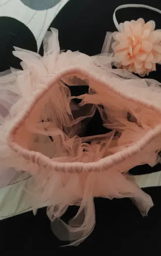 Tutú rosa y diadema flor bebé para foto reportaje