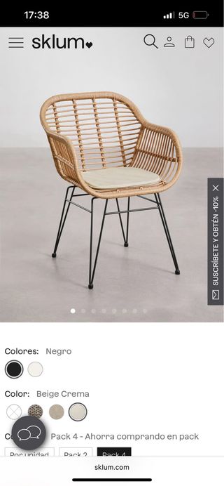 Mesa Ikea Skogsta y 4 Sillas Sklum