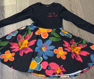 Vestido Desigual Flores Talla 11-12