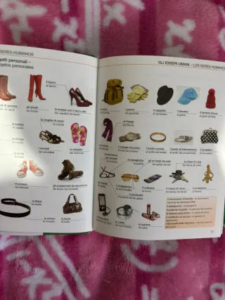 Libro gramática y vocabulario italiana