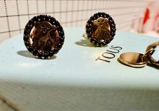 Pendientes y Colgante Oso Tous Espinela Oro Rosa