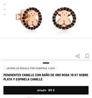 Pendientes y Colgante Oso Tous Espinela Oro Rosa