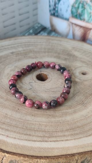 Pulsera de rodonita natural 7mm