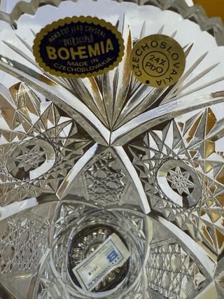 Vaso Cristallo Boemia Originale Cecoslovacchia