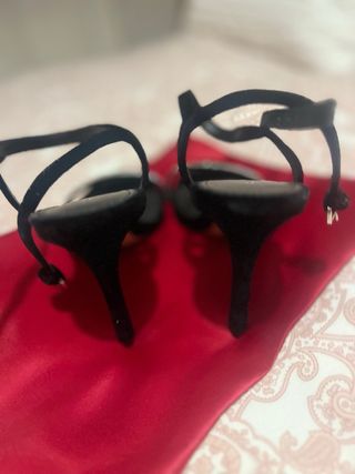 Sandalias Zara Terciopelo y Brillos Talla 38