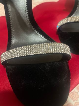 Sandalias Zara Terciopelo y Brillos Talla 38