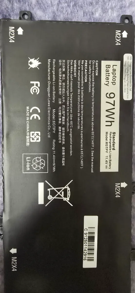 Batería Laptop Dell 97Wh afbeelding 4