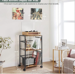 Mueble para discos de vinilo, tocadiscos, revistas