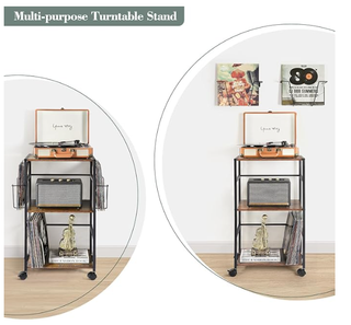 Mueble para discos de vinilo, tocadiscos, revistas