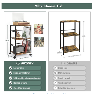 Mueble para discos de vinilo, tocadiscos, revistas