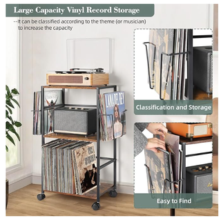 Mueble para discos de vinilo, tocadiscos, revistas