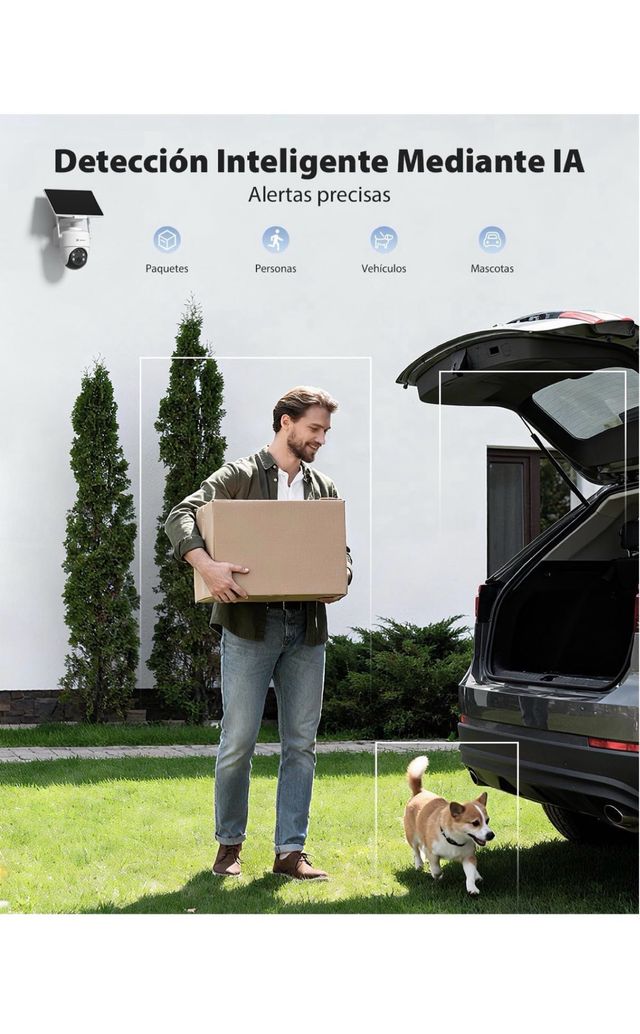 COCOCAM Cámara Vigilancia 4K WiFi Exterior Solar