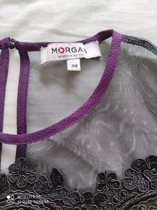 Vestido Morgan morado y negro talla 38