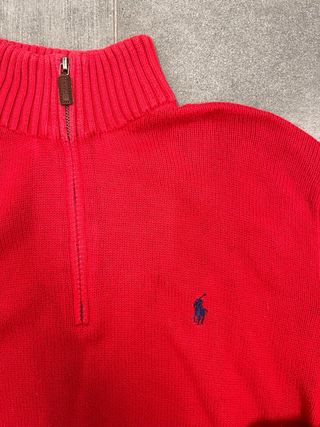 Polo Ralph Lauren Jersey Rojo Media Cremallera