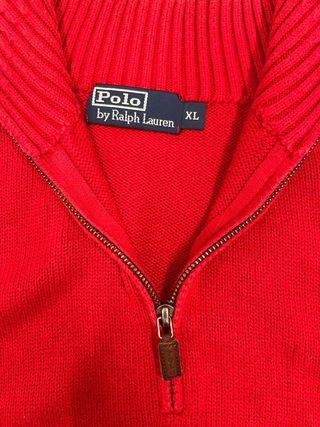 Polo Ralph Lauren Jersey Rojo Media Cremallera