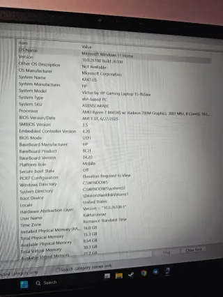 HP Victus RTX 4050 / Ryzen 7 / 16GB RAM