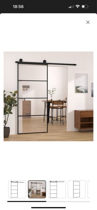 Puerta corredera vidrio y aluminio