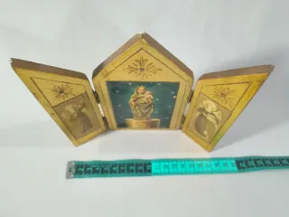 Pequeño tríptico religioso Virgen María