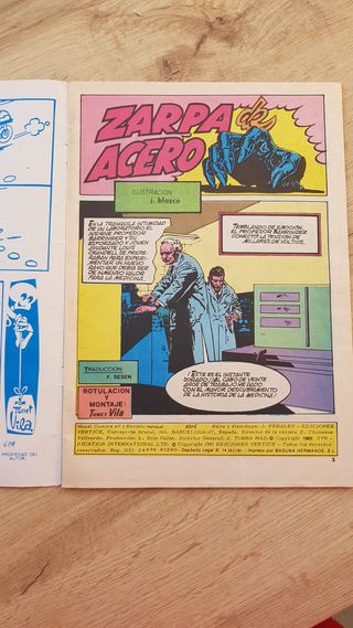 Comic Original Zarpa de Acero Nº1