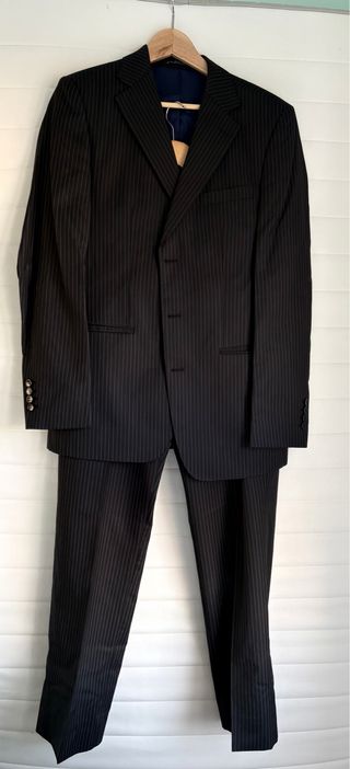 Traje de vestir rayas negro