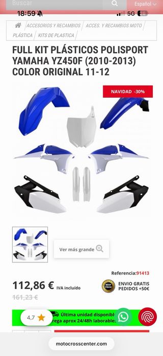 Kit Plásticos Yamaha YZF 450 10-11 (NUEVO)