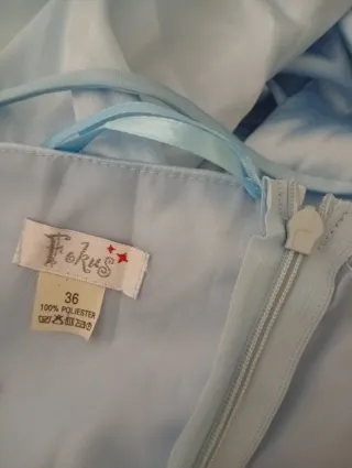 Vestido largo pedrería azul claro