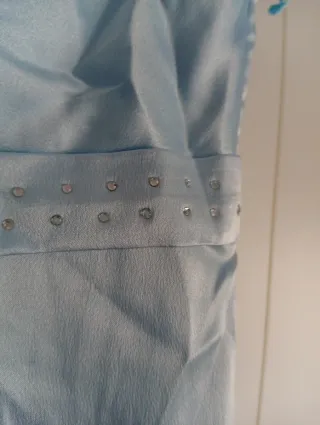 Vestido largo pedrería azul claro