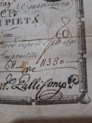 Banconota Monte di Pietà 1798