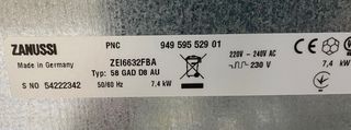 Placa de inducción Zanussi vitrocerámica GARANTIA