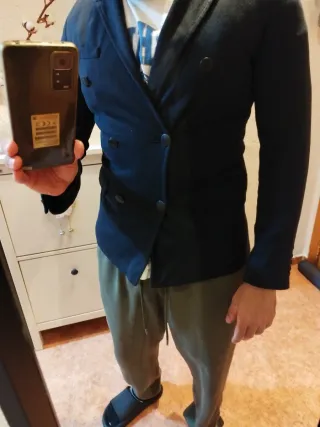 Americana cruzada blazer  azul marino deportiva