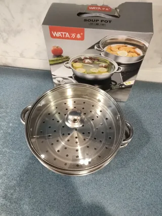 Olla vapor acero inoxidable con tapa cristal