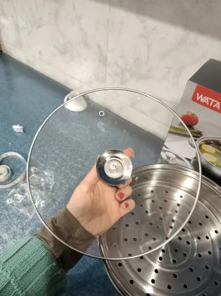 Olla vapor acero inoxidable con tapa cristal