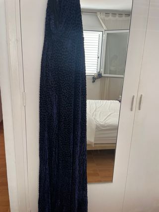 Vestido largo de fiesta con lunares