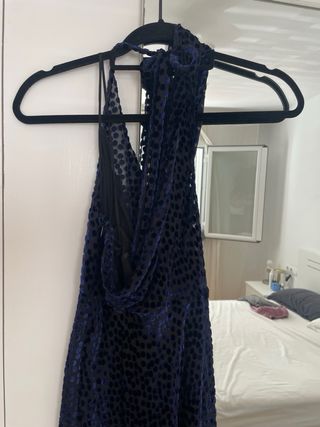 Vestido largo de fiesta con lunares