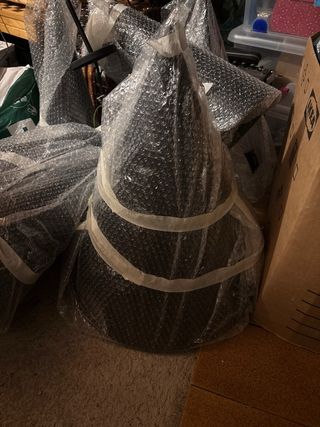 Lámpara colgante tipo cono aluminio negro x 2 u